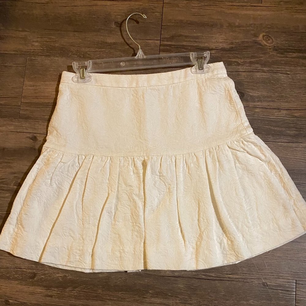J. Crew Cream/Ivory Flare Mini Skirt